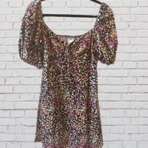 Black Floral Mini Dress